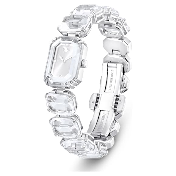 Orologio, Braccialetto con taglio Octagon, Bianco, Acciaio inossidabile - Swarovski, 5729182