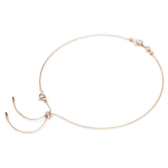 Constella necklace, Crystal pearl, Round cuts, White, 18K rose gold finish - Swarovski, 5729504