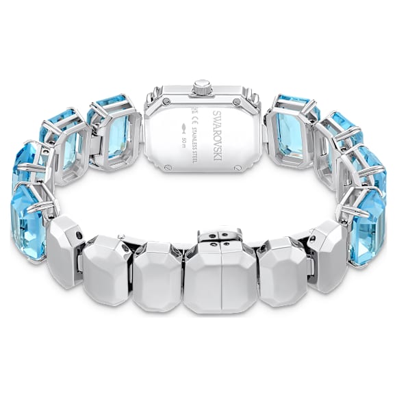 นาฬิกา, สร้อยข้อมือเจียระไนทรงแปดเหลี่ยม, น้ำเงิน, สเตนเลสสตีล - Swarovski, 5729722