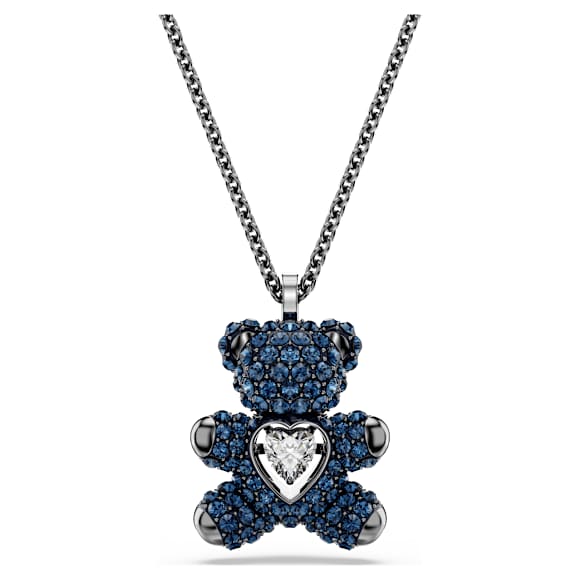 Teddy 펜던트, 테디, 블루, 루테늄 플래팅 | Swarovski