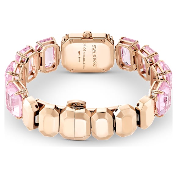 Orologio, Braccialetto con taglio Octagon, Rosa, Finitura in tono oro rosa - Swarovski, 5729843