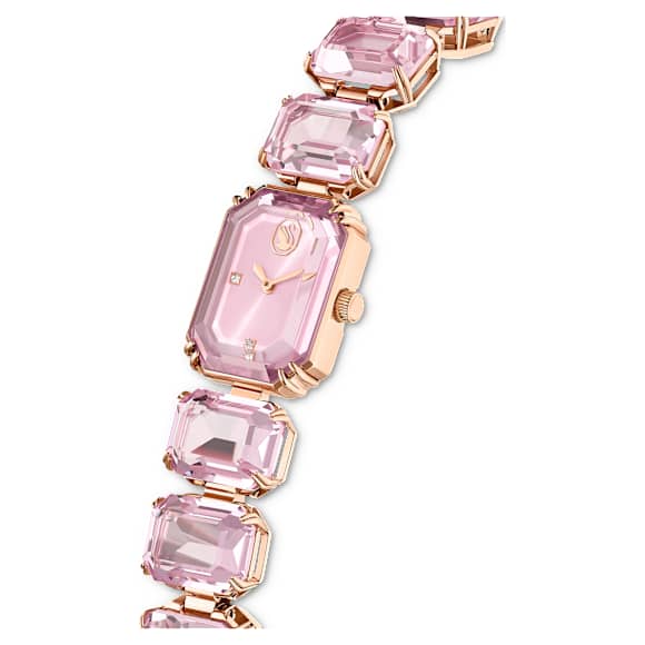 Orologio, Braccialetto con taglio Octagon, Rosa, Finitura in tono oro rosa - Swarovski, 5729843