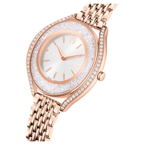 Crystalline aura นาฬิกา, Swiss Made, สร้อยข้อมือโลหะ, โทนโรสโกลด์, เคลือบโทนสีโรสโกลด์ - Swarovski, 5730140
