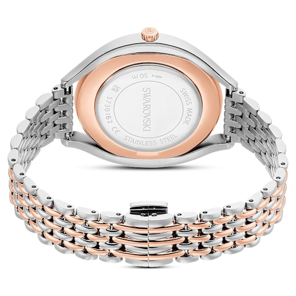 Crystalline aura horloge, Swiss Made, Metalen armband, Roségoudkleurig, Gemengde metaalafwerking - Swarovski, 5730162