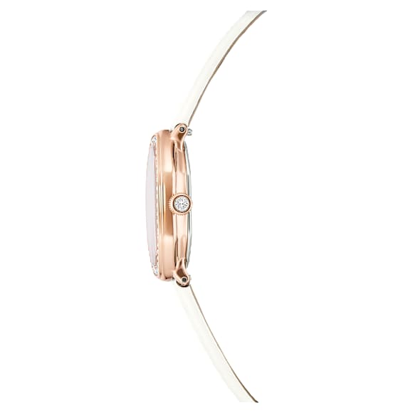 Dextera octagon óra, Svájci gyártmány, Bőr szíj, Fehér, Rózsaarany árnyalatú felület - Swarovski, 5730208