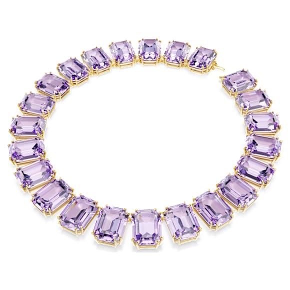 Millenia Tennisネックレス, オーバーサイズ クリスタル, オクタゴンカット, パープル, ゴールドトーン・プレーティング - Swarovski, 5730323