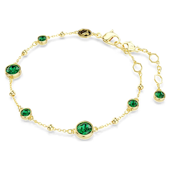 Imber Armband, Rundschliff, Grün, Goldlegierungsschicht - Swarovski, 5730676