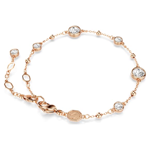 Imber Armband, Rundschliff, Weiß, Roségold-Legierungsschicht - Swarovski, 5730677