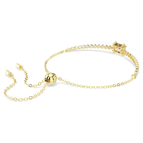 Matrix Tennis bracelet, Mixed cuts, Caramel, Gold-tone plated - Swarovski, 5730699