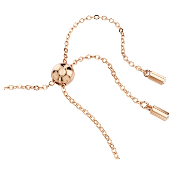 Matrix bracelet, Mixed cuts, White, Rose gold-tone plated - Swarovski, 5730706