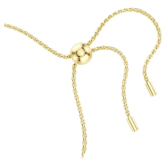 Bransoletka Tennis Matrix, Szlif okrągły, Biała, Powłoka w odcieniu złota - Swarovski, 5730709
