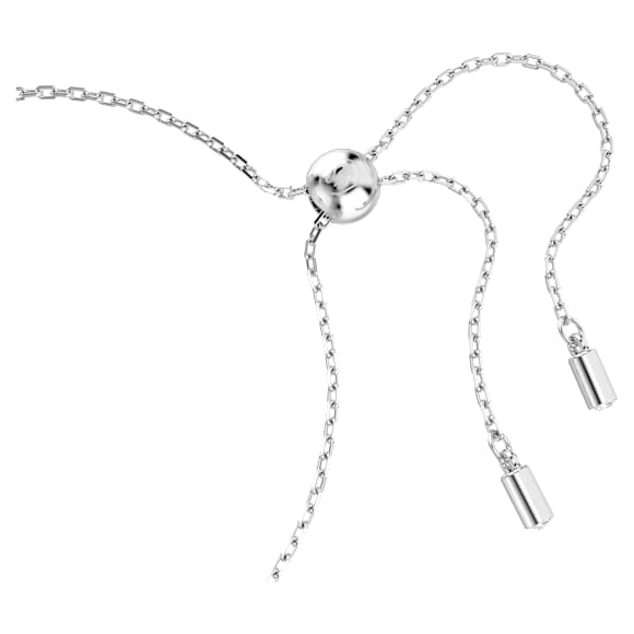 Matrix Armband, Baguette-Schliff, Knoten, Weiß, Rhodiniert - Swarovski, 5731101
