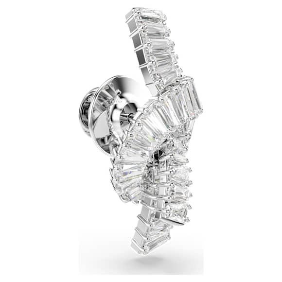 Matrix tack pin, Baguette cut, Knot, White, Rhodium plated - Swarovski, 5731102