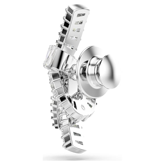 Matrix tack pin, Baguette cut, Knot, White, Rhodium plated - Swarovski, 5731102