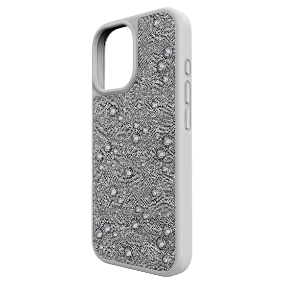 High smartphone case, Flat Back crystals, iPhone® 17, Silver tone - Swarovski, 5731147