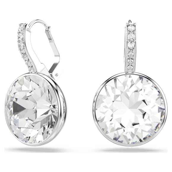Millenia Drop-Ohrhänger, Rundschliff, Weiß, Rhodiniert - Swarovski, 5731149