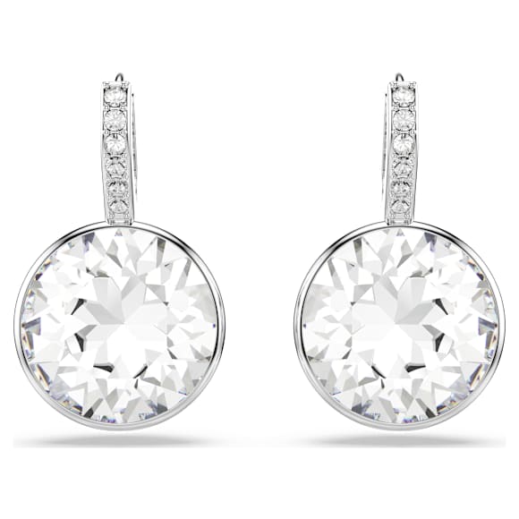 Millenia Drop-Ohrhänger, Rundschliff, Weiß, Rhodiniert - Swarovski, 5731149