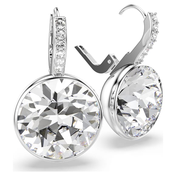 Millenia Drop-Ohrhänger, Rundschliff, Weiß, Rhodiniert - Swarovski, 5731149