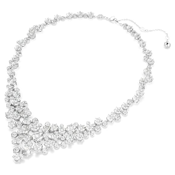 Constella necklace, Mixed cuts, Clasp, White, Rhodium plated - Swarovski, 5732249