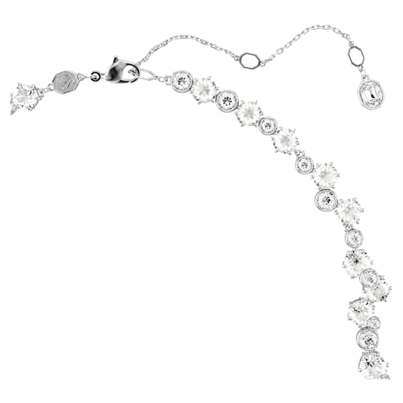 Constella necklace, Mixed cuts, Clasp, White, Rhodium plated - Swarovski, 5732249