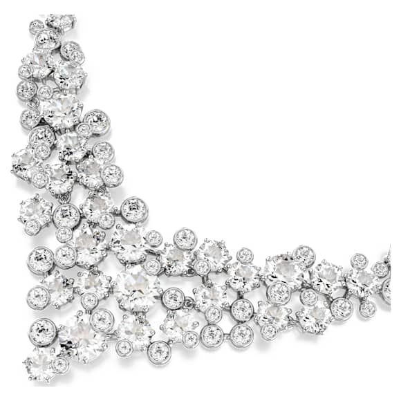 Constella necklace, Mixed cuts, Clasp, White, Rhodium plated - Swarovski, 5732249