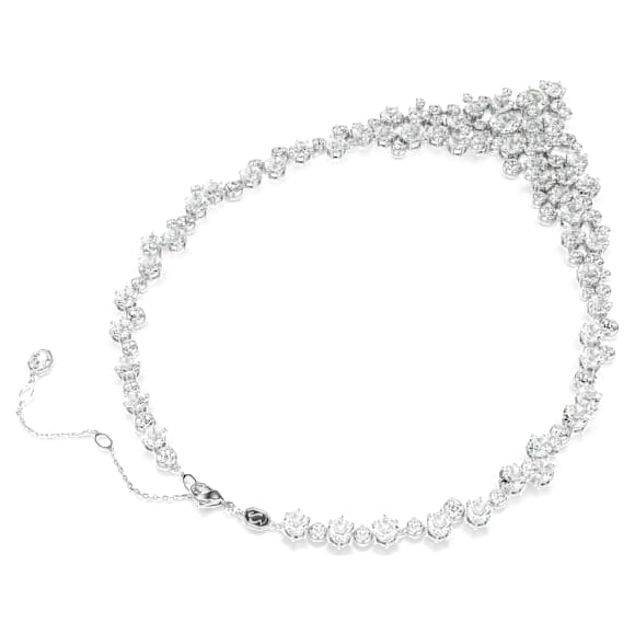Constella necklace, Mixed cuts, Clasp, White, Rhodium plated - Swarovski, 5732249
