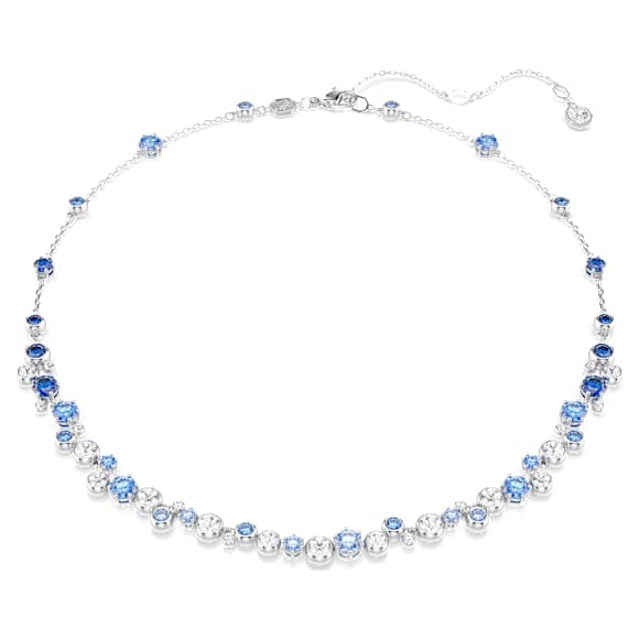 Náhrdelník Constella, Různé výbrusy, Modrá, Pokoveno rhodiem - Swarovski, 5732255