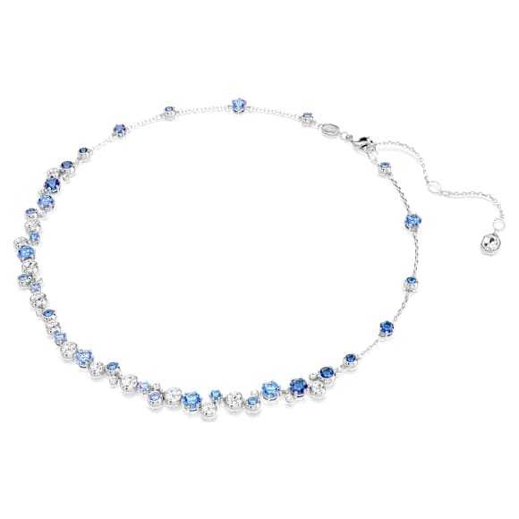 Náhrdelník Constella, Různé výbrusy, Modrá, Pokoveno rhodiem - Swarovski, 5732255
