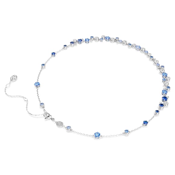 Náhrdelník Constella, Různé výbrusy, Modrá, Pokoveno rhodiem - Swarovski, 5732255