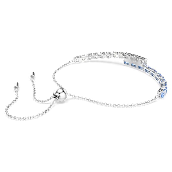 Matrix bracelet, Mixed cuts, Blue, Rhodium plated - Swarovski, 5732266