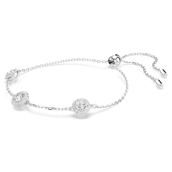 Una Angelic 手鏈, 圓形切割, 双面图案, 白色, 鍍白金色 - Swarovski, 5732272