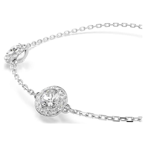 Una Angelic 手鏈, 圓形切割, 双面图案, 白色, 鍍白金色 - Swarovski, 5732272
