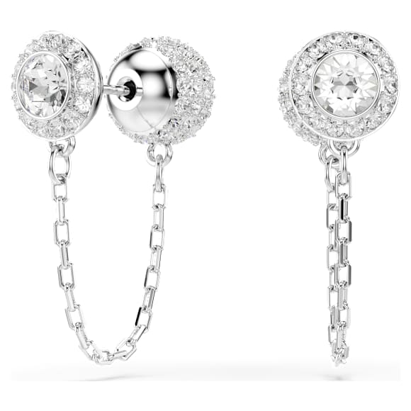 Una Angelic 水滴形耳环, 圆形切割, 白色, 镀铑 - Swarovski, 5732273