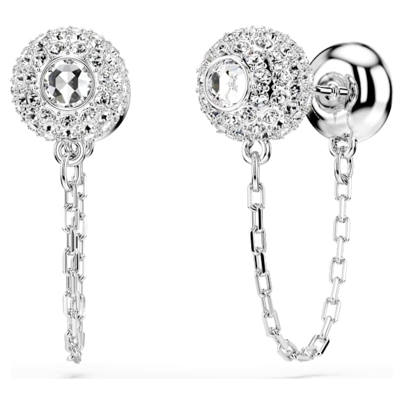 Una Angelic 水滴形耳环, 圆形切割, 白色, 镀铑 - Swarovski, 5732273