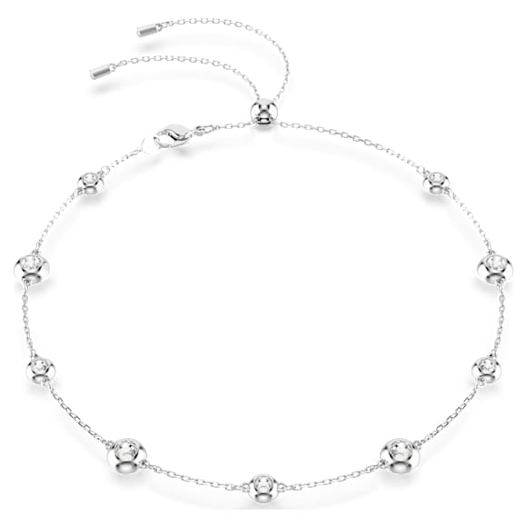 Una Angelic 項鏈, 圓形切割, 双面图案, 白色, 鍍白金色 - Swarovski, 5732275