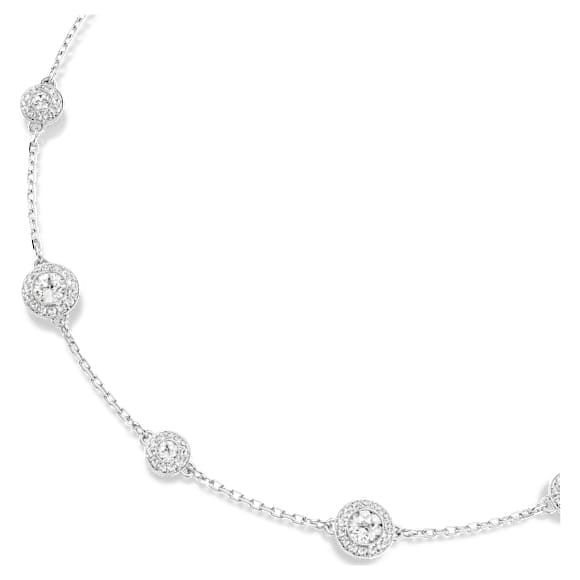 Una Angelic 項鏈, 圓形切割, 双面图案, 白色, 鍍白金色 - Swarovski, 5732275