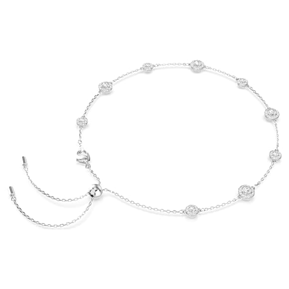 Una Angelic 項鏈, 圓形切割, 双面图案, 白色, 鍍白金色 - Swarovski, 5732275