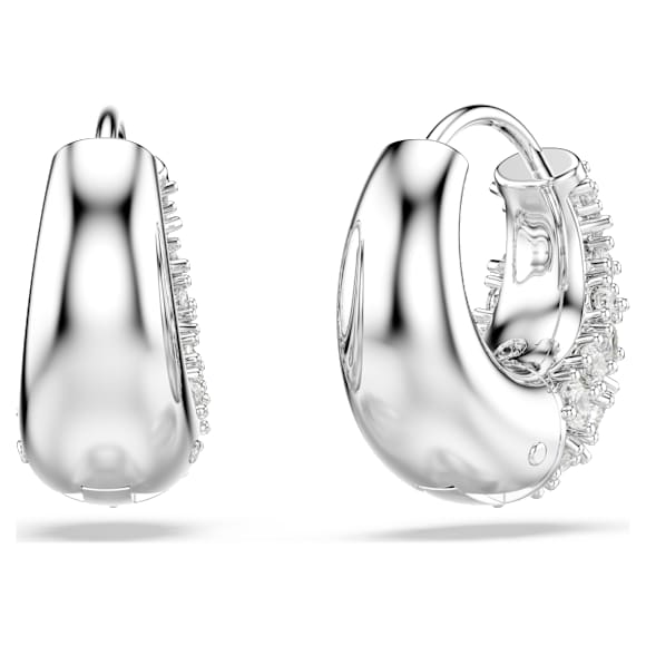Sublima earrings, White, Rhodium plated - Swarovski, 5732282