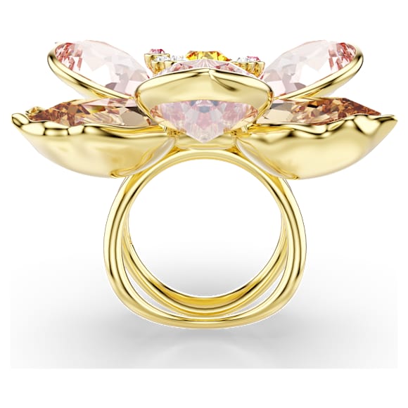 Idyllia モチーフのあるリング, ミックスカット, フラワー, マルチカラー, 18Kゴールドコーティング - Swarovski, 5732382