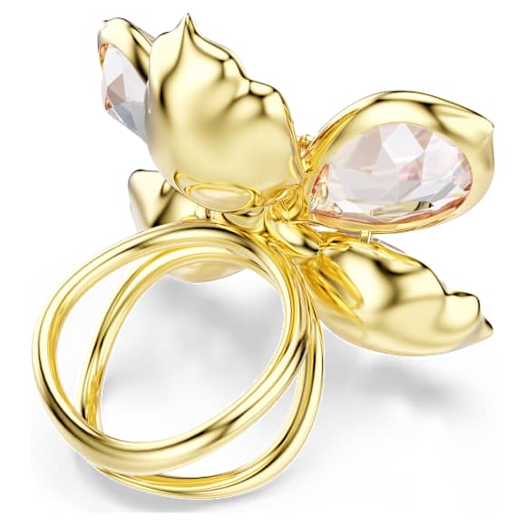 Idyllia Motivring, Verschiedene Schliffe, Blume, Mehrfarbig, 18K Goldbeschichtet - Swarovski, 5732382