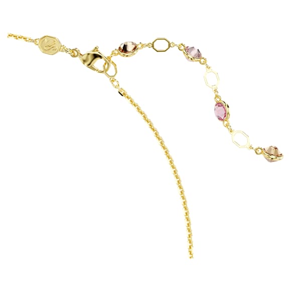 Idyllia necklace, Mixed cuts, Flower, Multicolored, Gold-tone plated - Swarovski, 5732385
