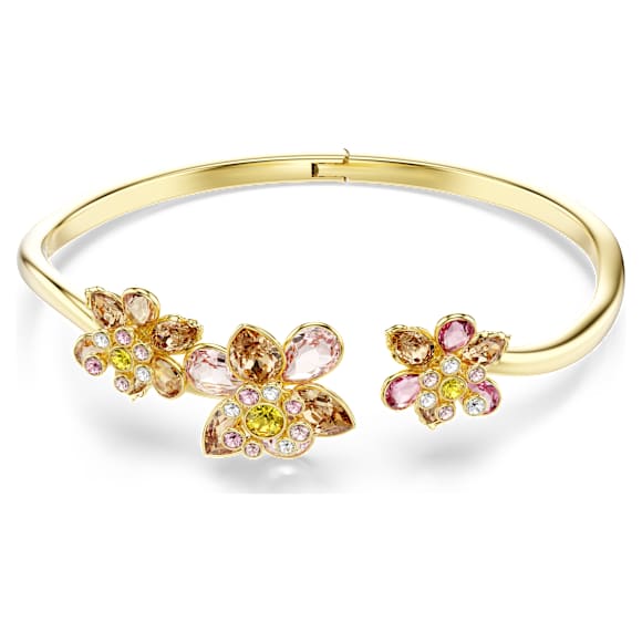 Idyllia karperec, Vegyes metszés, Virág, Többszínű, 18 kt-os aranybevonat - Swarovski, 5732387