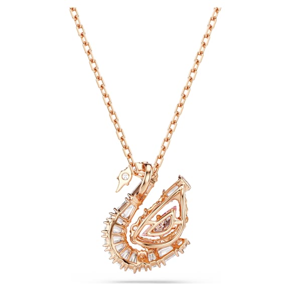 Swan Anhänger, Verschiedene Schliffe, Schwan, Rosa, 18K Roségoldbeschichtet - Swarovski, 5732414