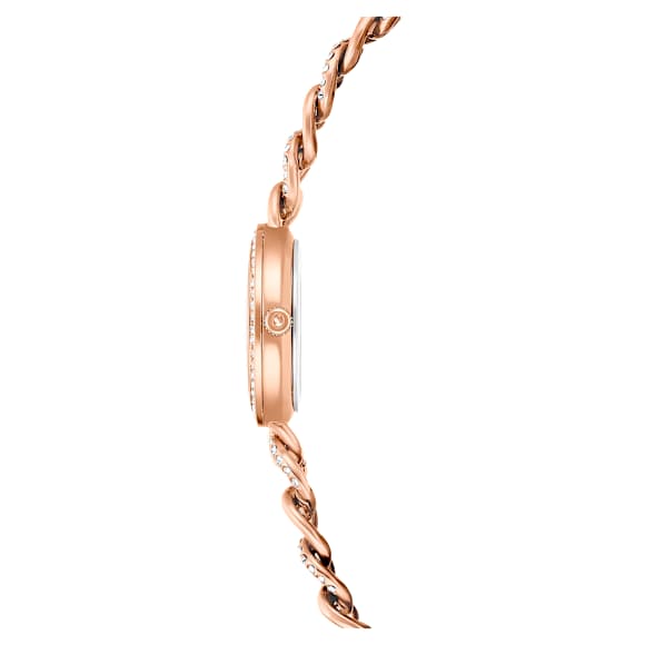 Cocktail round Saat, Metal bileklik, Altın Rengi, Pembe altın rengi yüzey - Swarovski, 5732763