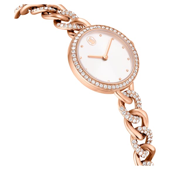 Zegarek Cocktail round, Metalowa bransoleta, W odcieniu złota, Powłoka w odcieniu różowego złota - Swarovski, 5732763