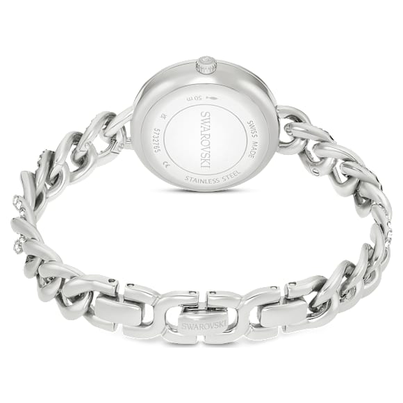 Relógio Cocktail round, Pulseira de metal, Prata, Aço inoxidável - Swarovski, 5732765