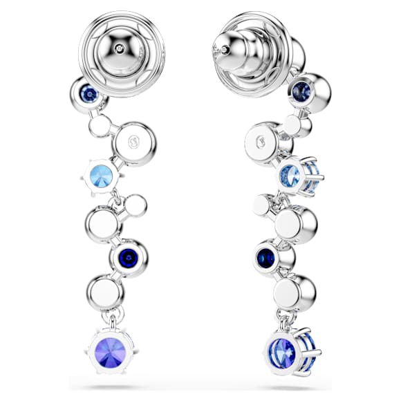 Constella Drop-Ohrhänger, Verschiedene Schliffe, Blau, Rhodiniert - Swarovski, 5732775