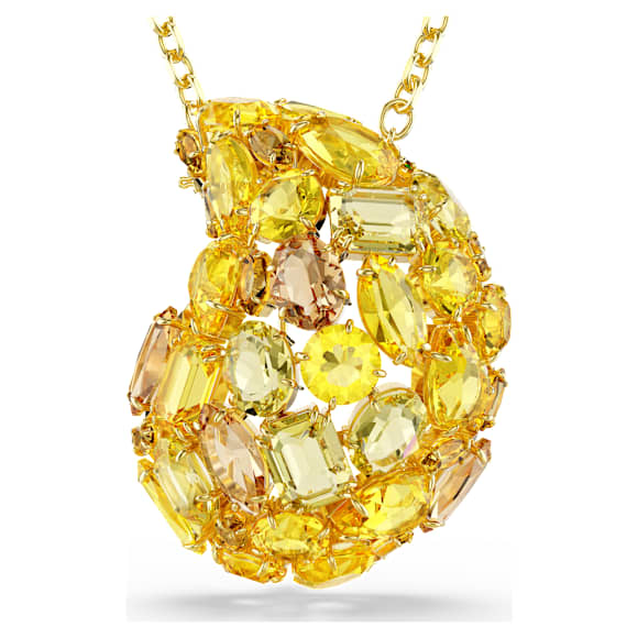 Gema 链坠和胸针, 黄色, 金色饰面 - Swarovski, 5732839