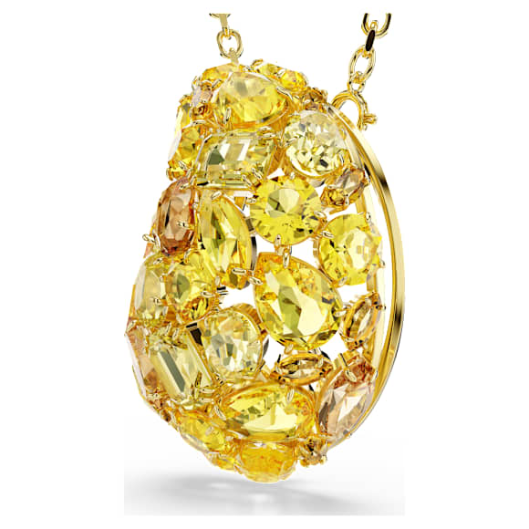 Pendentif et broche Gema, Jaunes, Placage de ton or - Swarovski, 5732839