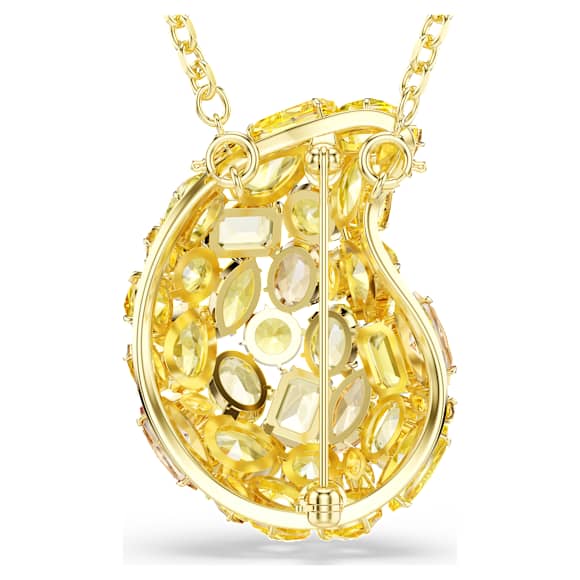 Pendentif et broche Gema, Jaunes, Placage de ton or - Swarovski, 5732839